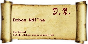 Dobos Nóna névjegykártya